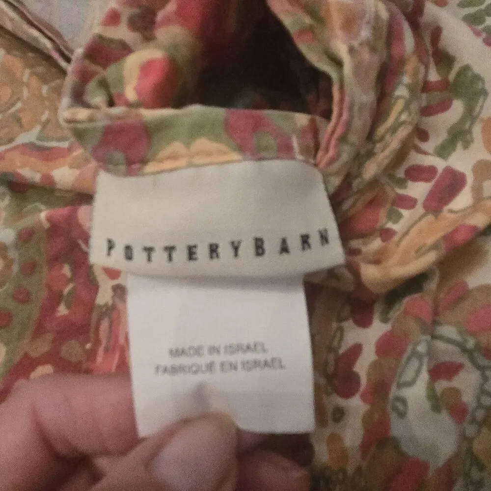 Vintage Pottery Barn Rosalie Floral Paisley Boho King Duvet & 2 Euro Sham Set